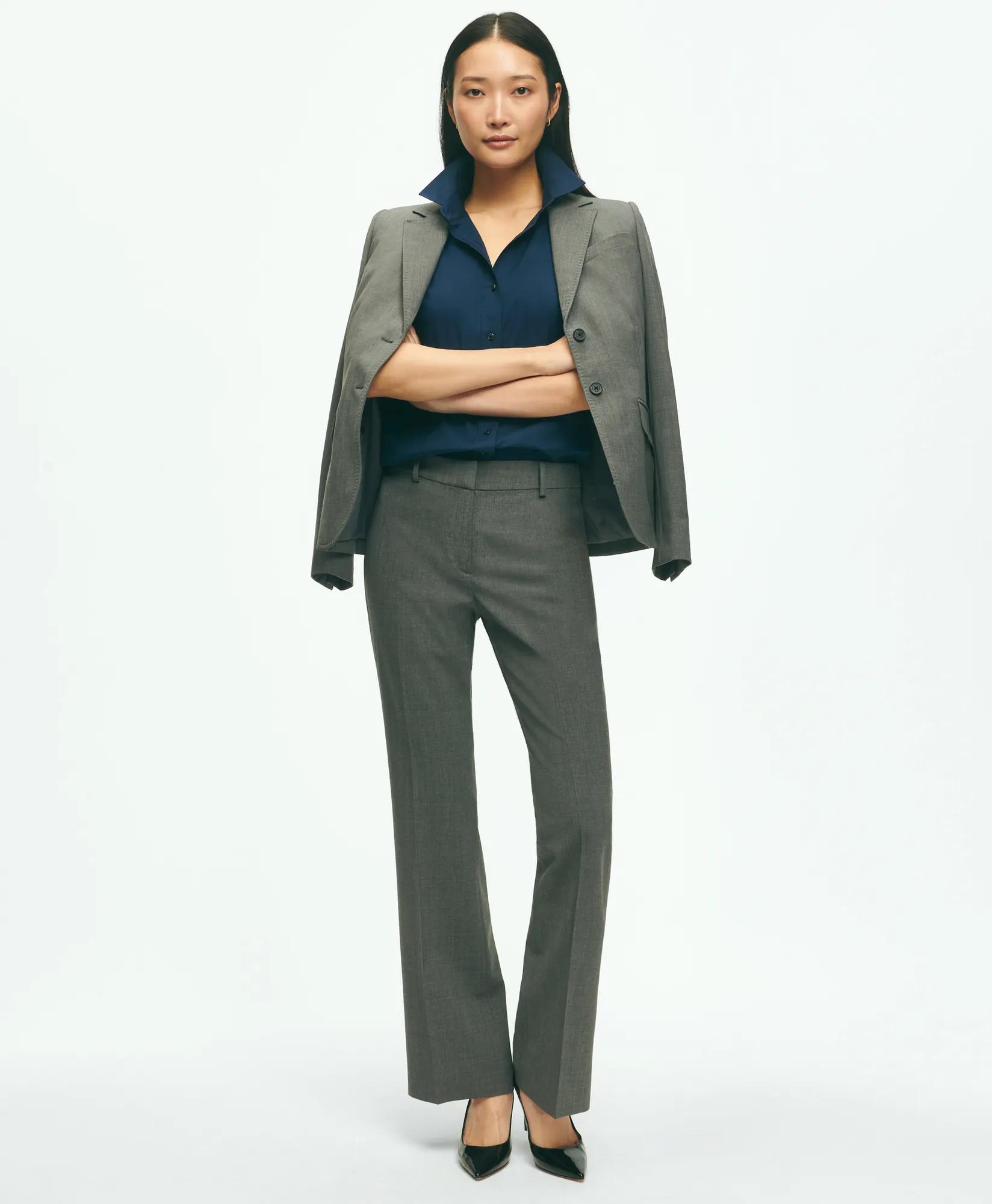 The Essential Stretch Wool Flare Leg Trousers