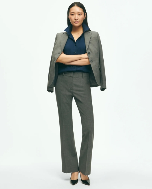 The Essentials Stretch Wool Flare Leg Trousers