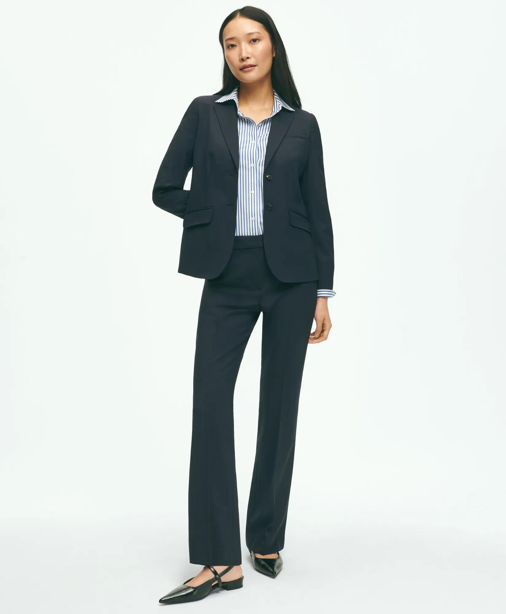 The Essential Stretch Wool Flare Leg Trousers