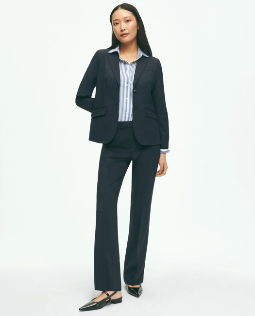 The Essentials Stretch Wool Flare Leg Trousers