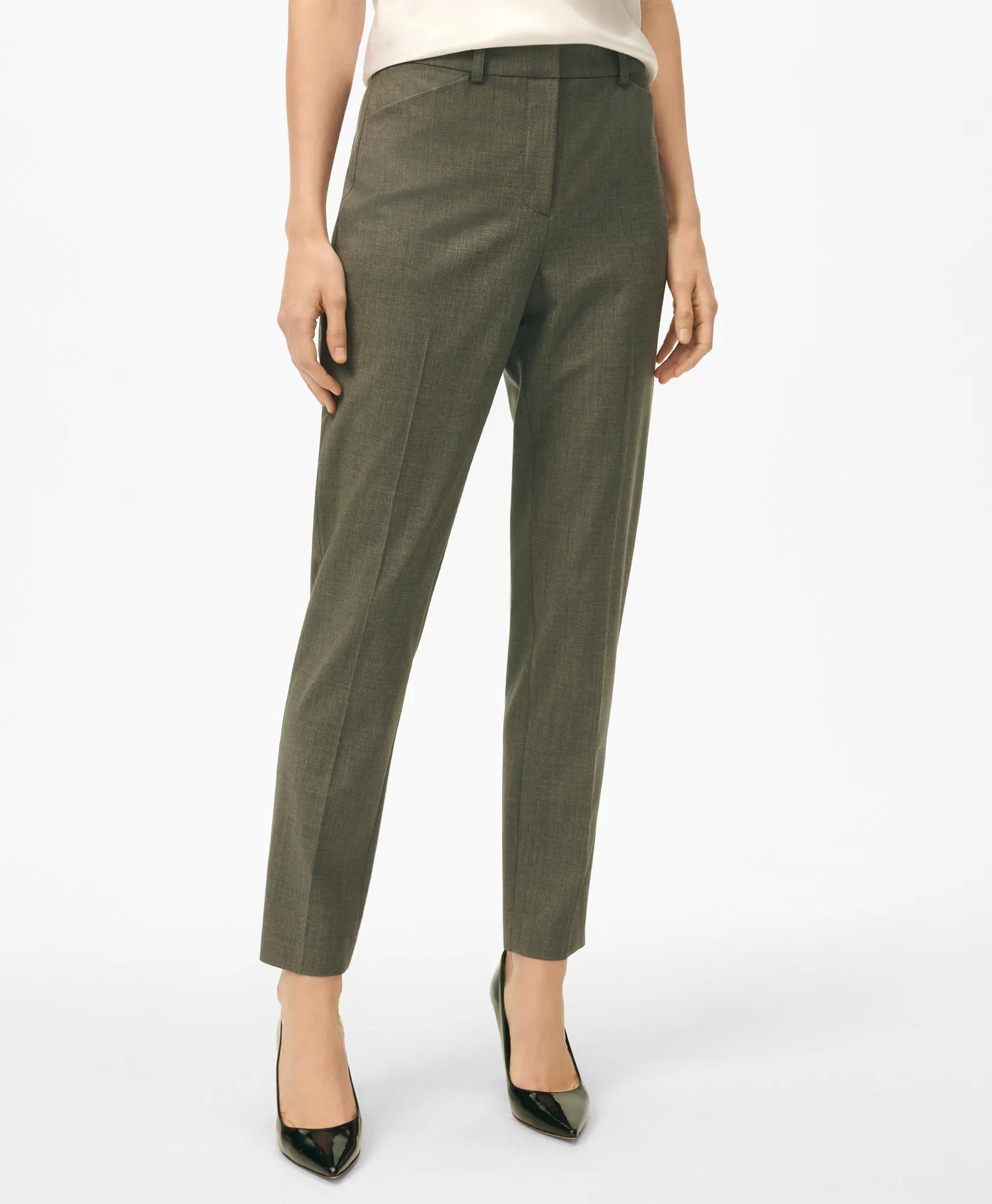 The Essential Stretch Wool Slim Crop Pants - Dark Grey
