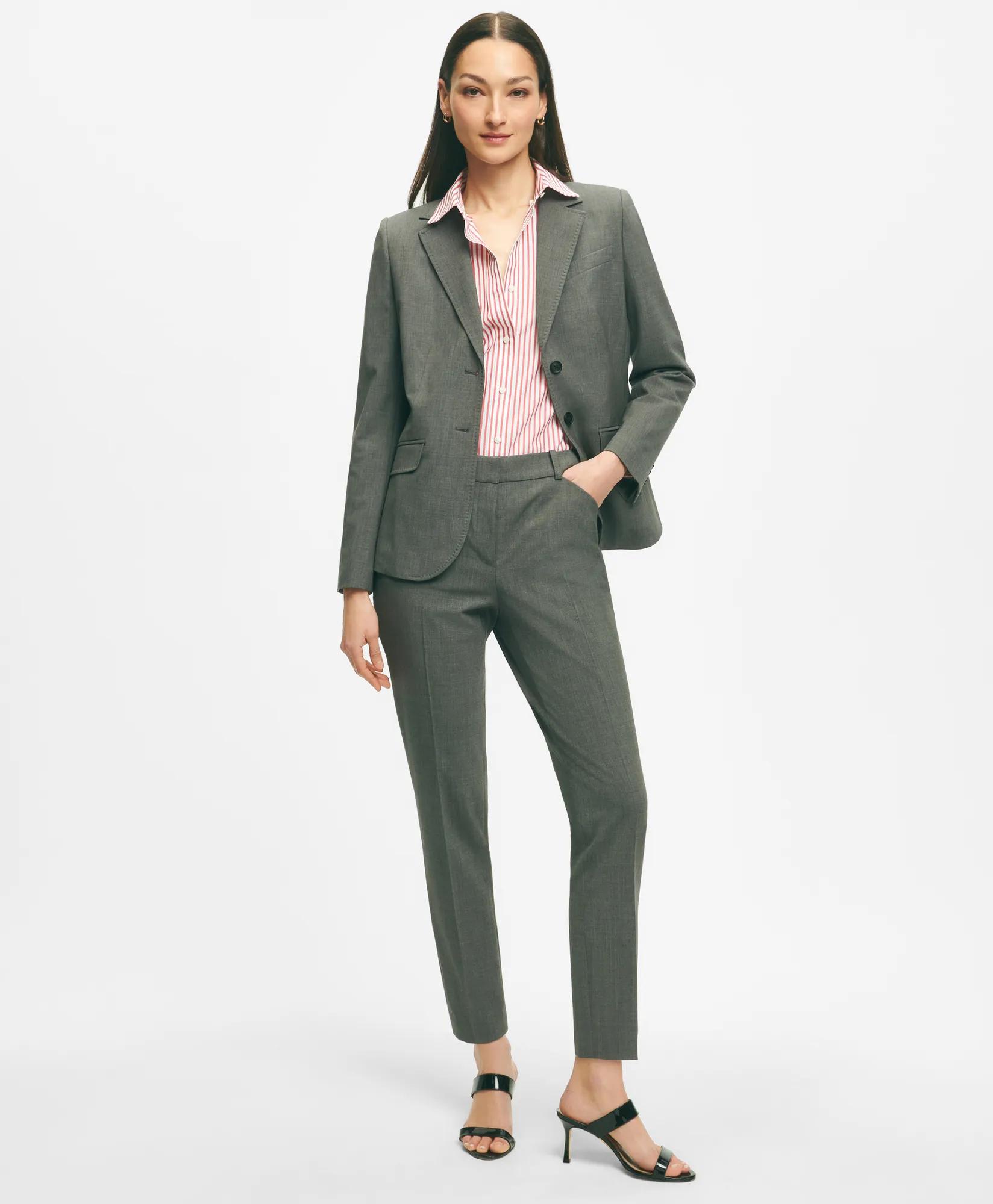 The Essential Stretch Wool Slim Crop Pants - Dark Grey