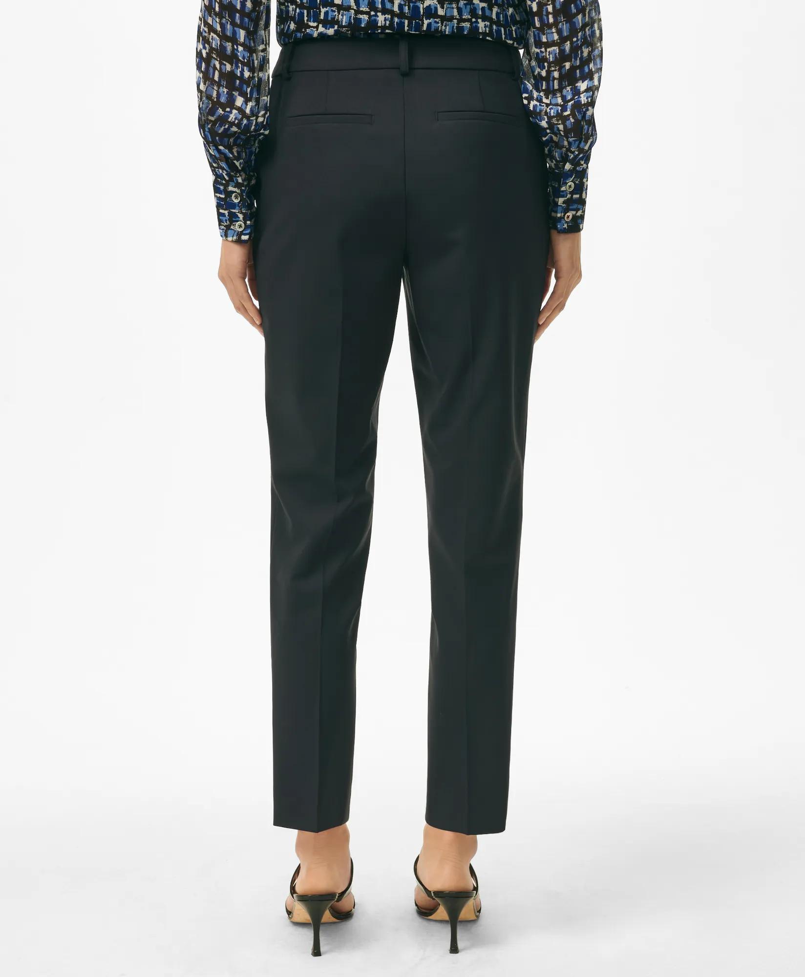 The Essential Stretch Wool Slim Crop Pants - Navy