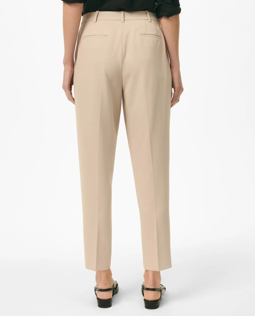 Cropped Fine Twill Crepe Pants