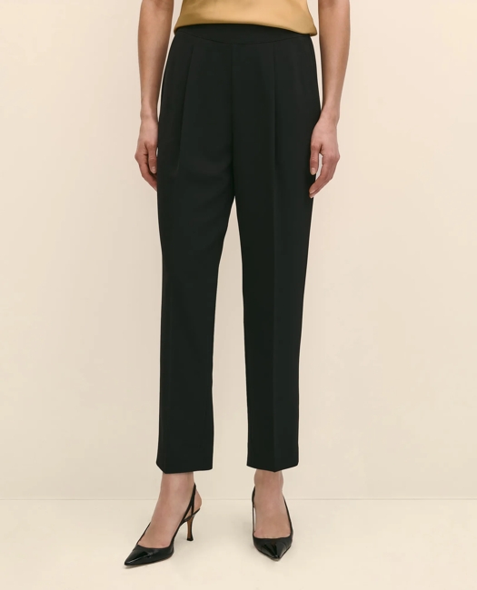 Easy Fit, Elastic Back Fine Twill Stretch Crepe Pants