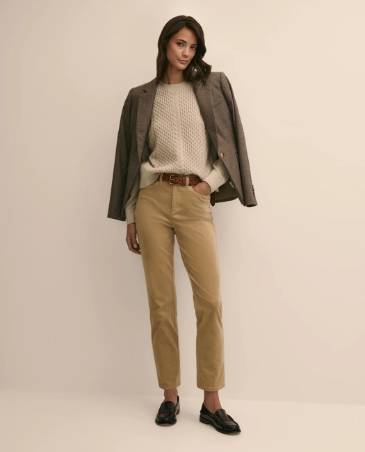 Five-Pocket Corduroy Pants - Light Beige