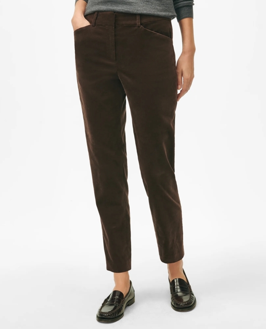 Slim Pants in Velvet Cotton Blend