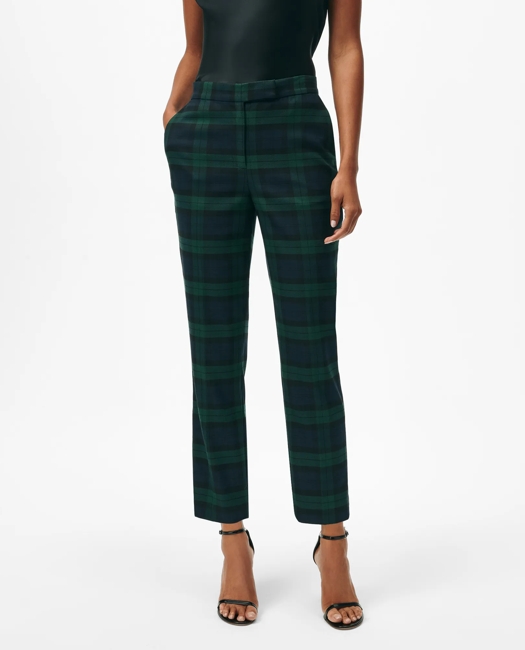Slim Dress Pants in Black Watch Twill