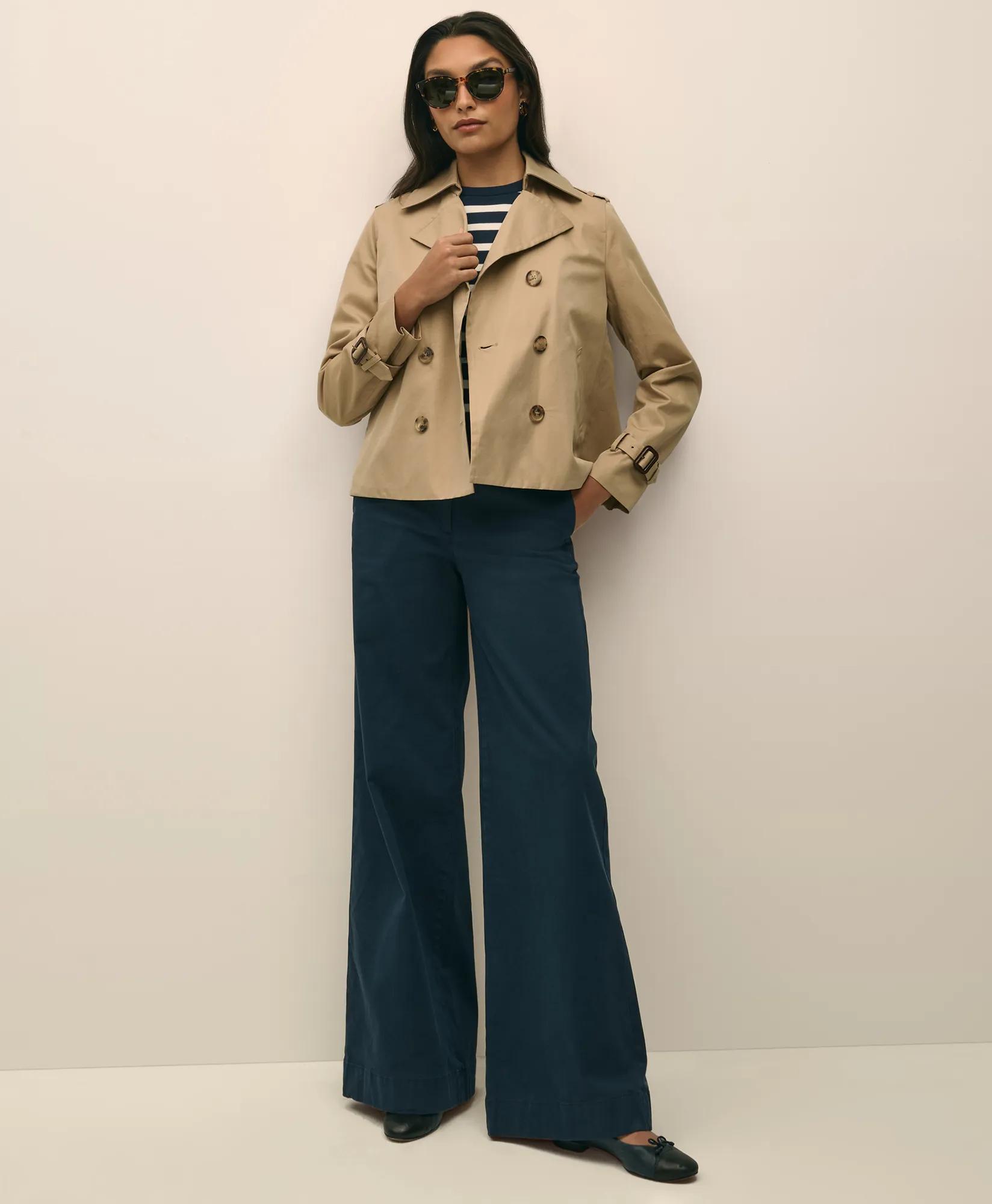 Wide Leg Twill Pants | Brooks Brothers