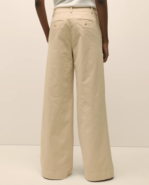 Cotton Twill Wide-Leg Pant