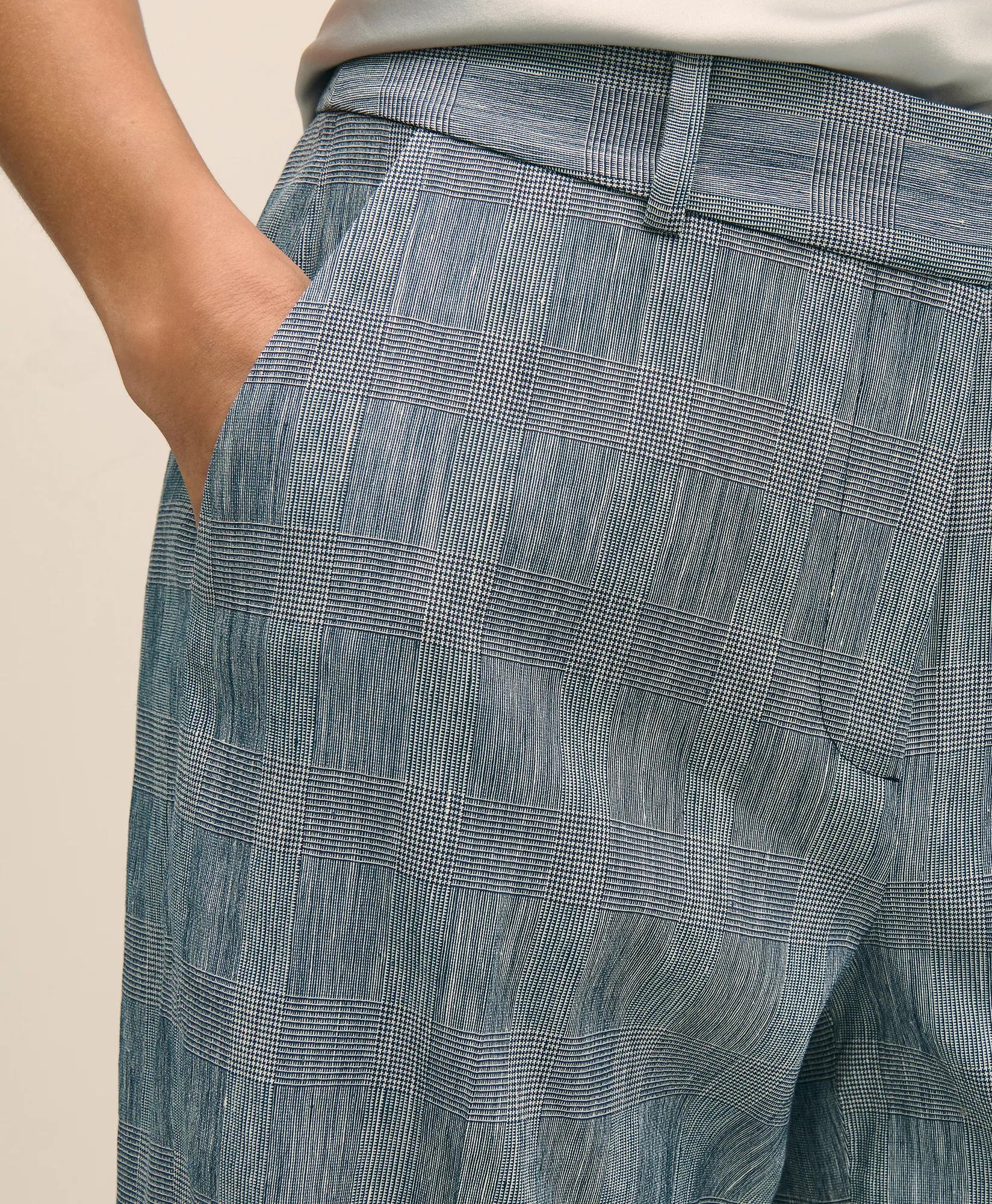 Linen Blend Wide-Leg Trousers