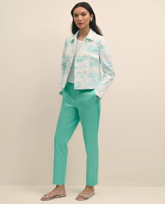 Cotton Sateen Slim Pants