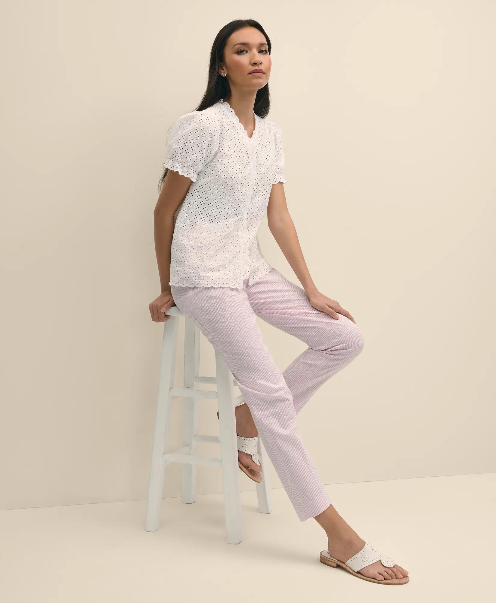 Seersucker Slim Fit Pants