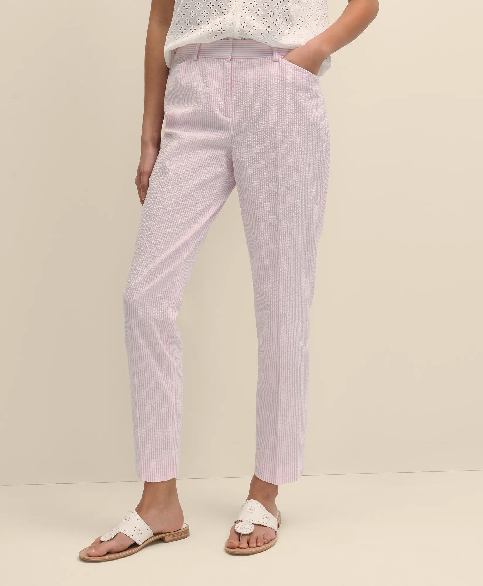Seersucker Slim Fit Pants