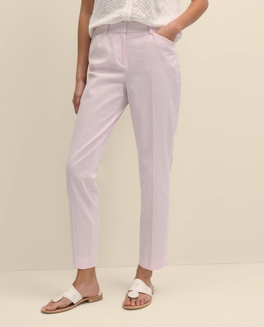 Seersucker Slim Fit Pants