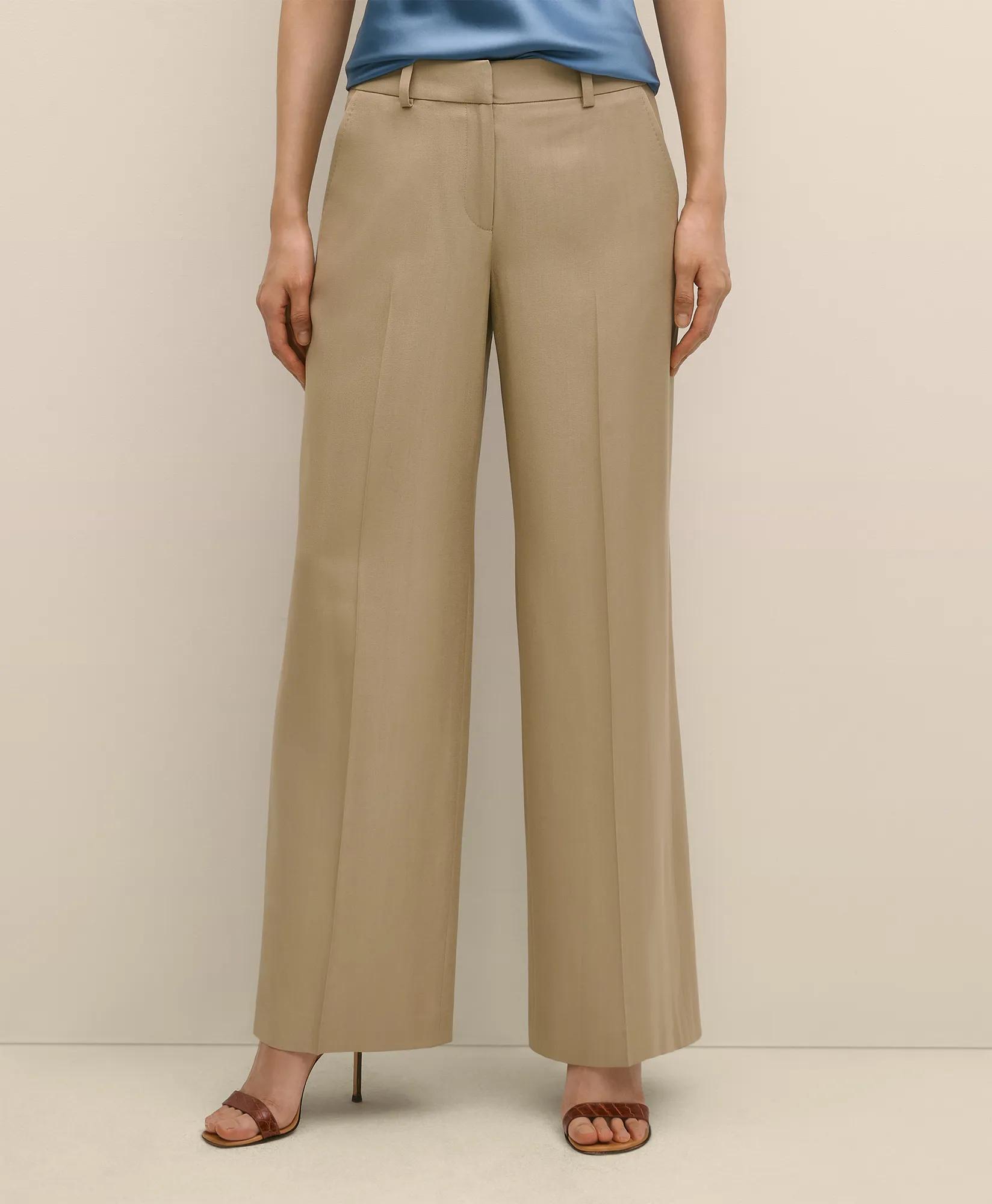 Wool-Blend Wide-Leg Pants