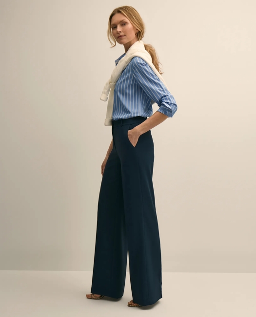 Crepe Wide-Leg Pants