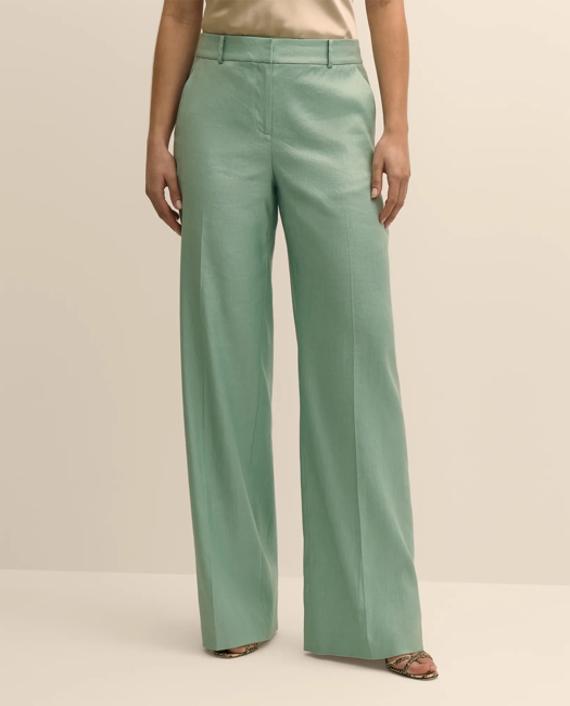 Linen-Blend Wide-Leg Pants