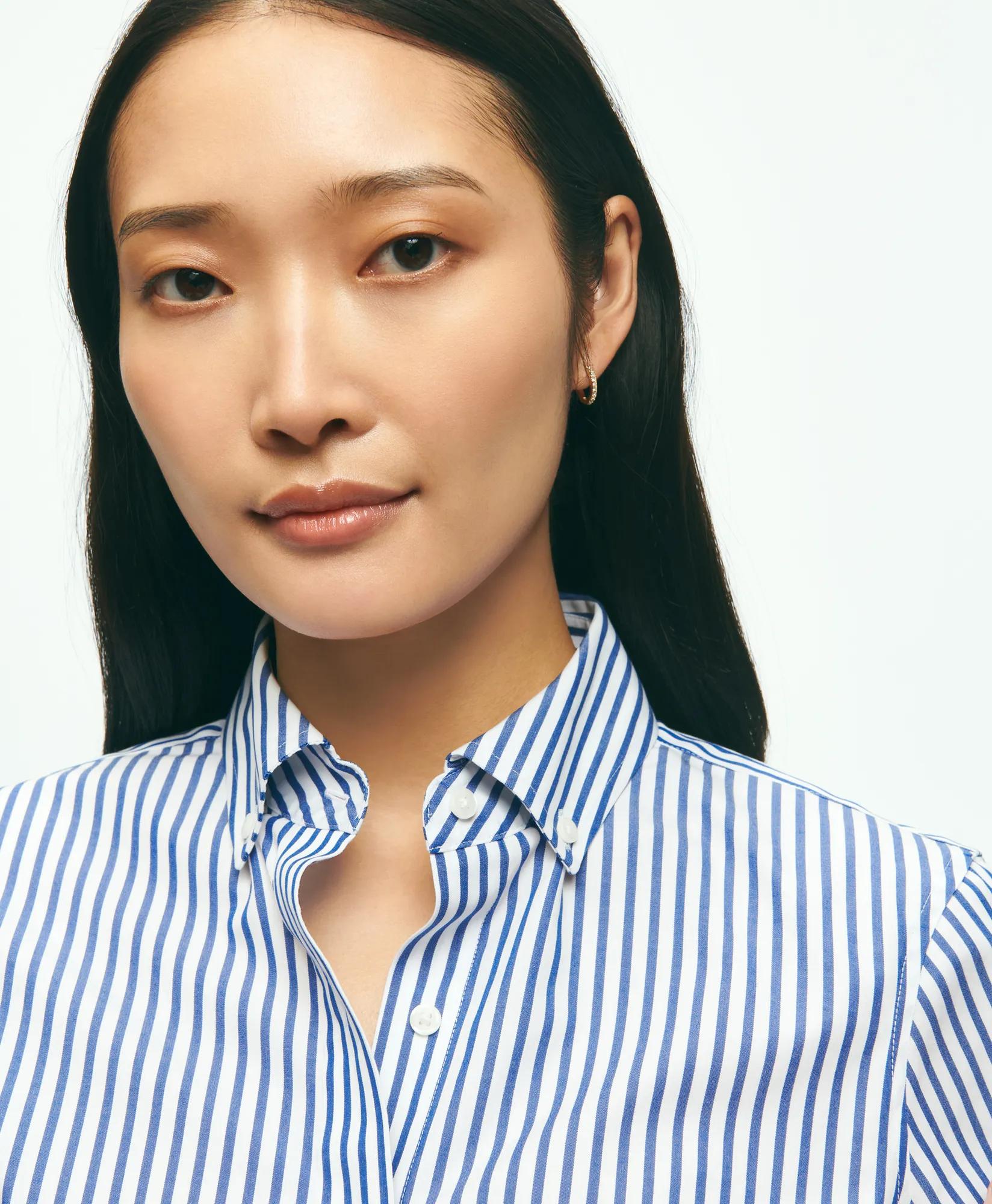 Classic Fit Stretch Supima Cotton Non-Iron Bengal Stripe Dress Shirt