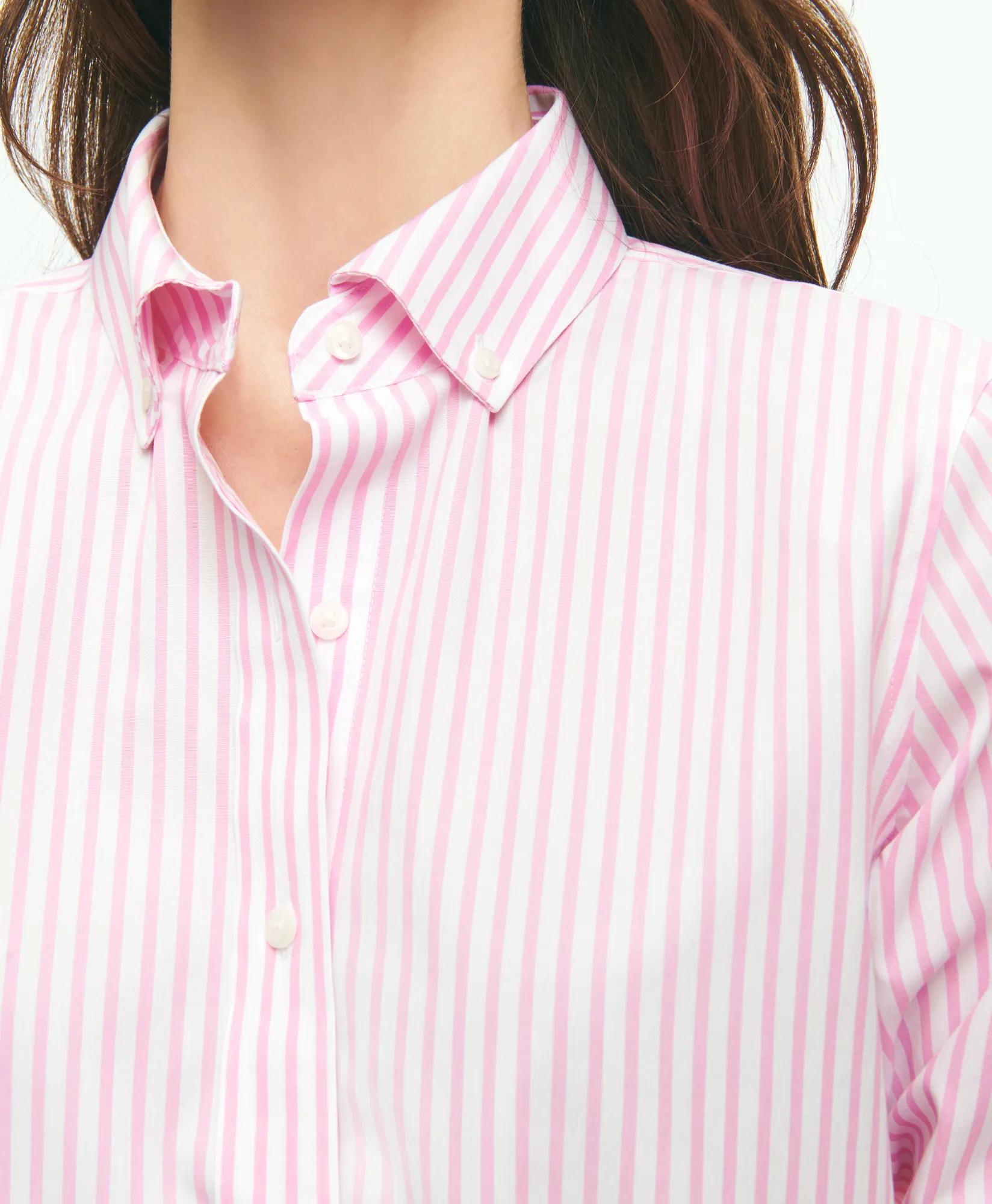 Classic Fit Stretch Supima Cotton Non-Iron Bengal Stripe Dress Shirt