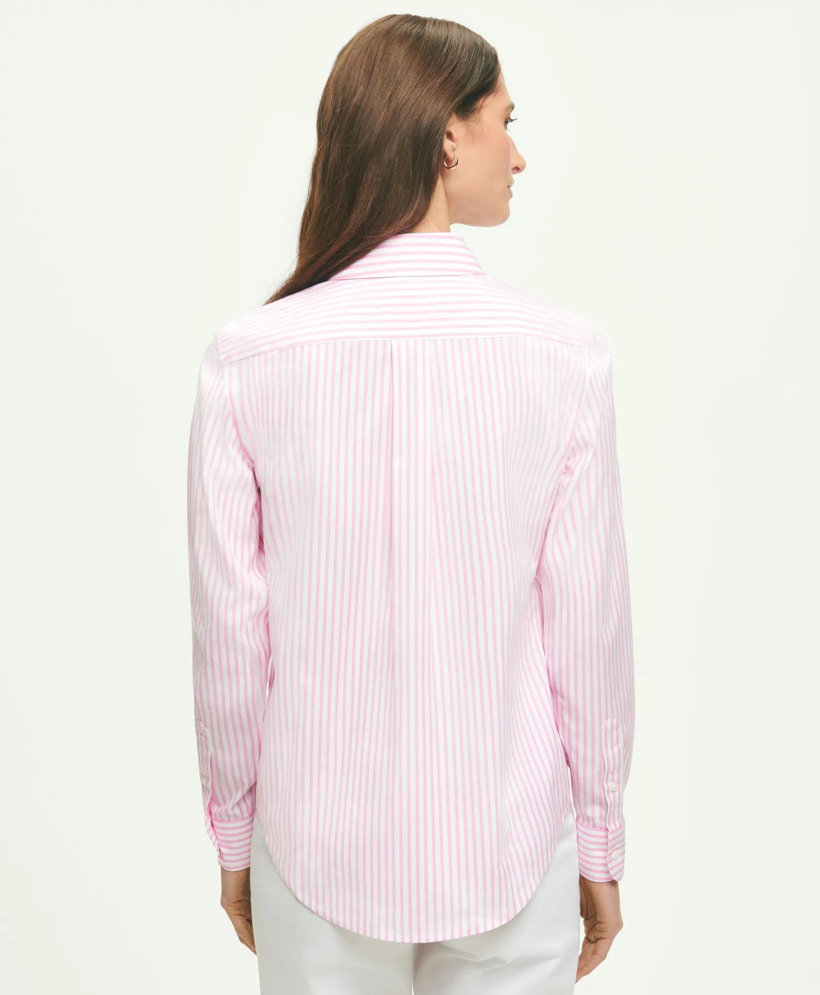 Classic Fit Stretch Supima Cotton Non-Iron Bengal Stripe Dress Shirt