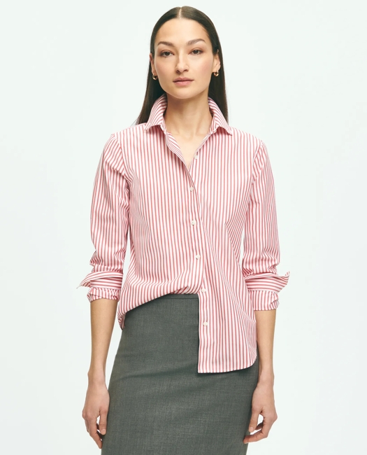 Classic Fit Stretch Supima Cotton Non-Iron Bengal Stripe Dress Shirt