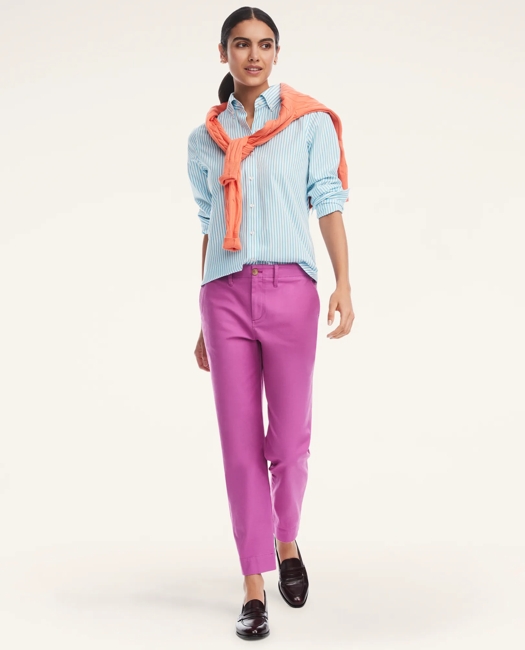 Classic Fit Stretch Supima Cotton Non-Iron Bengal Stripe Dress Shirt