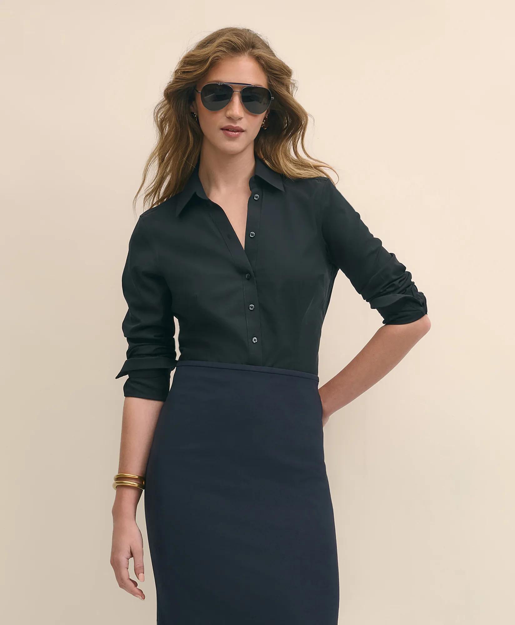 Fitted Non-Iron Stretch Supima Cotton Dress Shirt