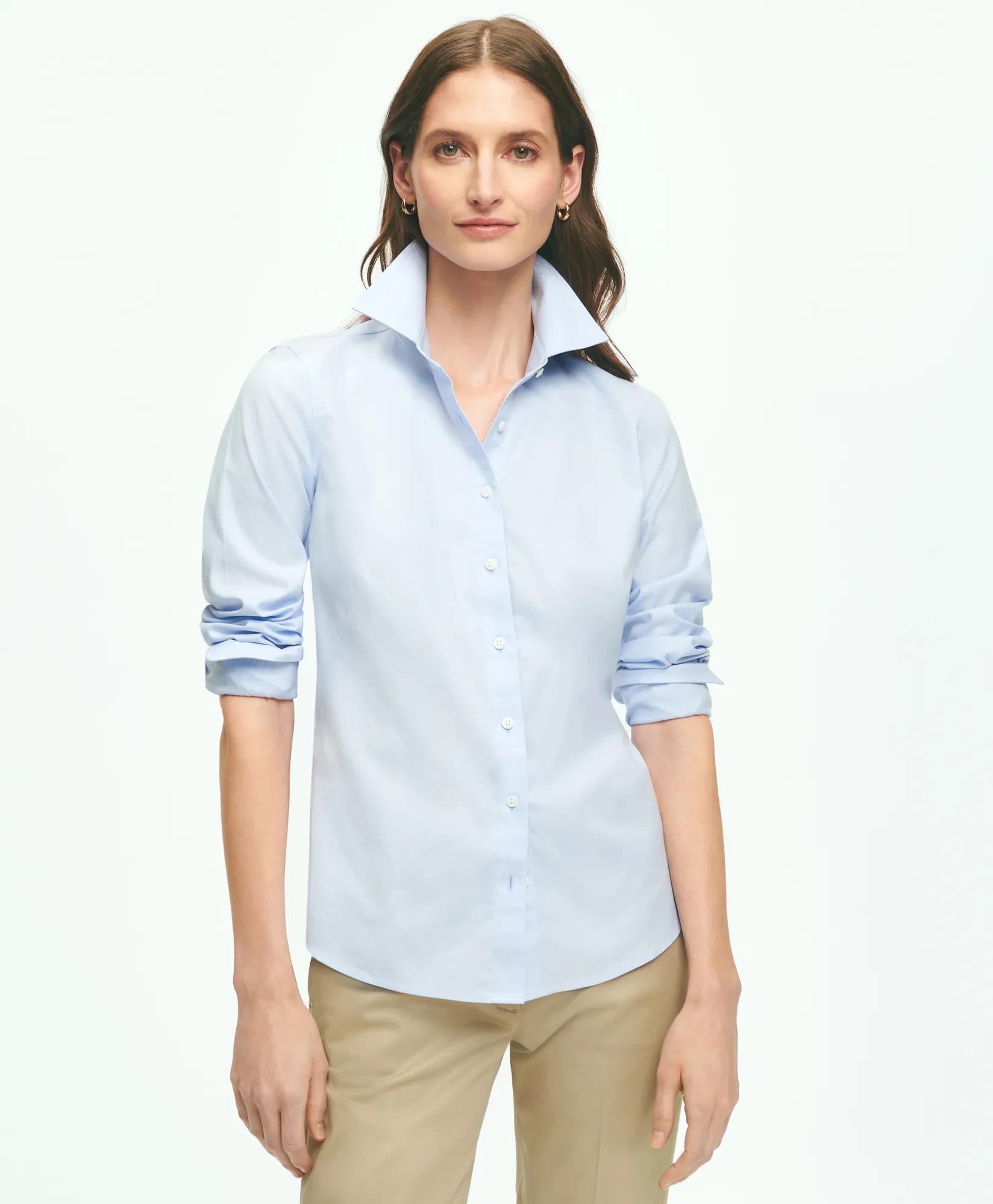 Fitted Non-Iron Stretch Supima Cotton Dress Shirt