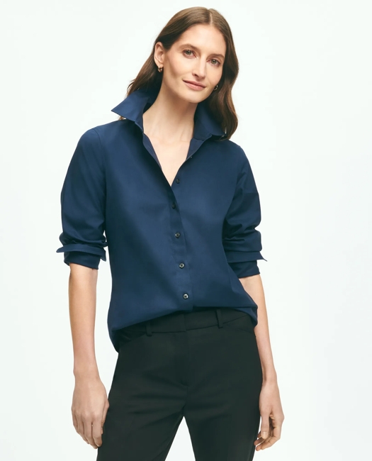 Fitted Non-Iron Stretch Supima Cotton Dress Shirt