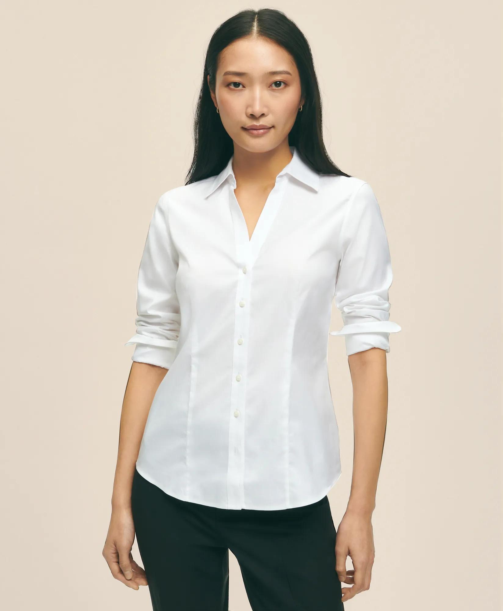 Fitted Non-Iron Stretch Supima Cotton Dress Shirt