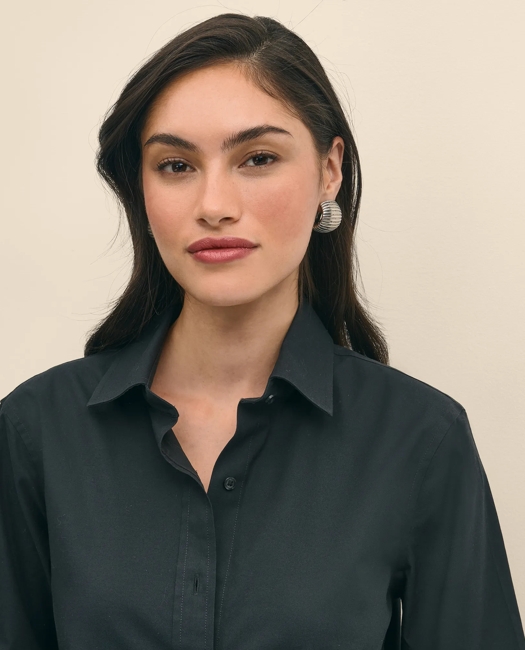 Classic-Fit Non-Iron Stretch Supima Cotton Dress Shirt
