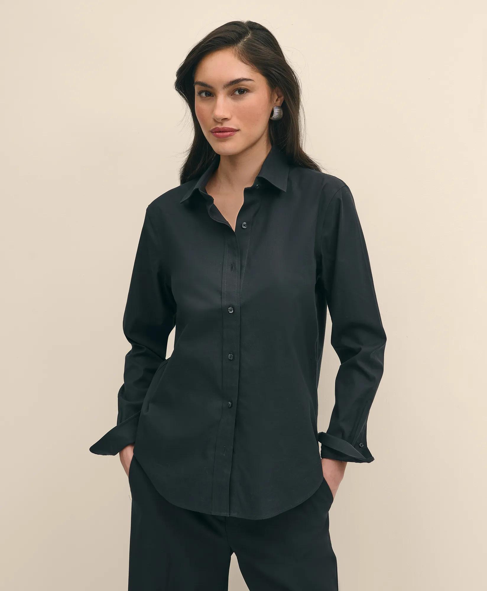 Classic-Fit Non-Iron Stretch Supima Cotton Dress Shirt