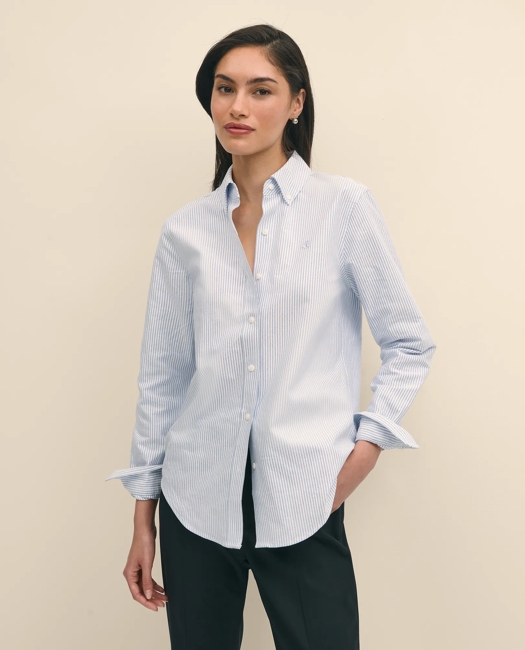 Classic-Fit Cotton Oxford Stripe Shirt