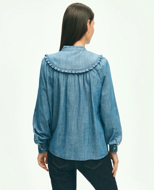 Long Sleeve Chambray Blouse