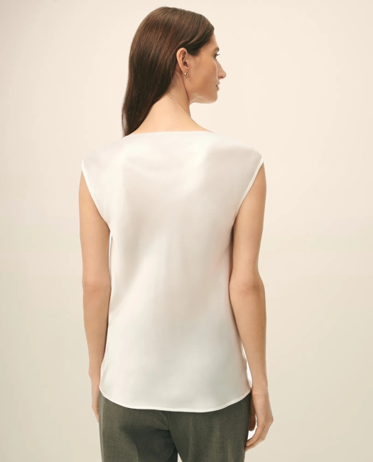 Cowl Neck Blouse in Washable Silk Charmeuse