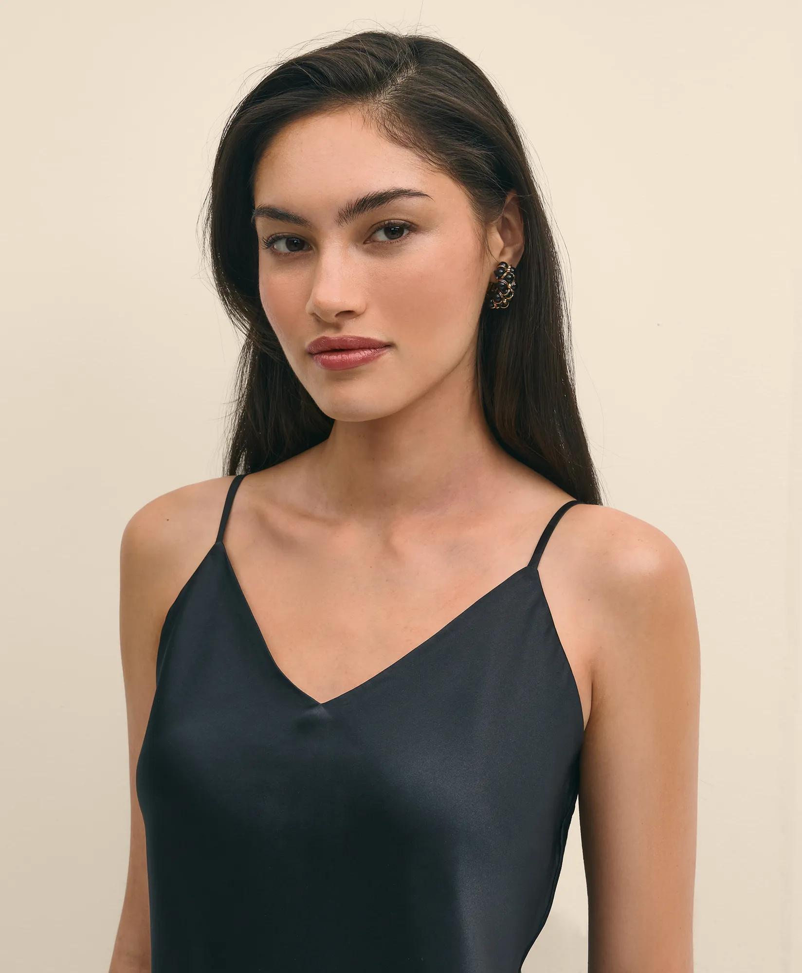 V-Neck Camisole in Washable Silk Charmeuse