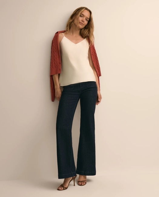 V-Neck Cami in Washable Silk Charmeuse