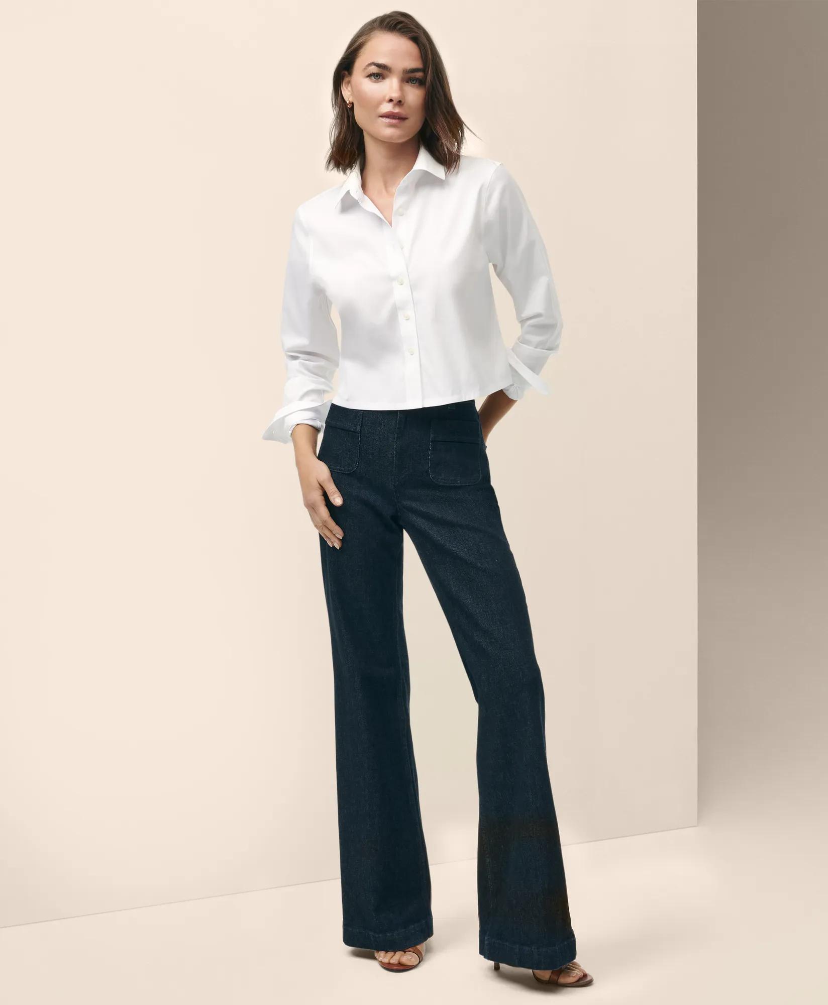 Cropped Shirt in Stretch Supima Cotton