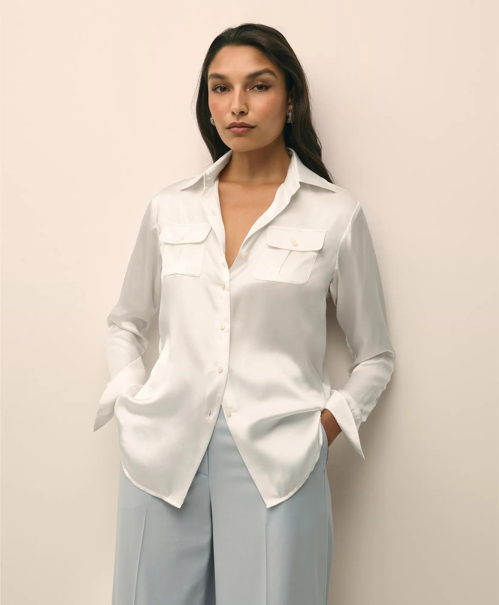 Relaxed Utility Blouse in Washable Silk