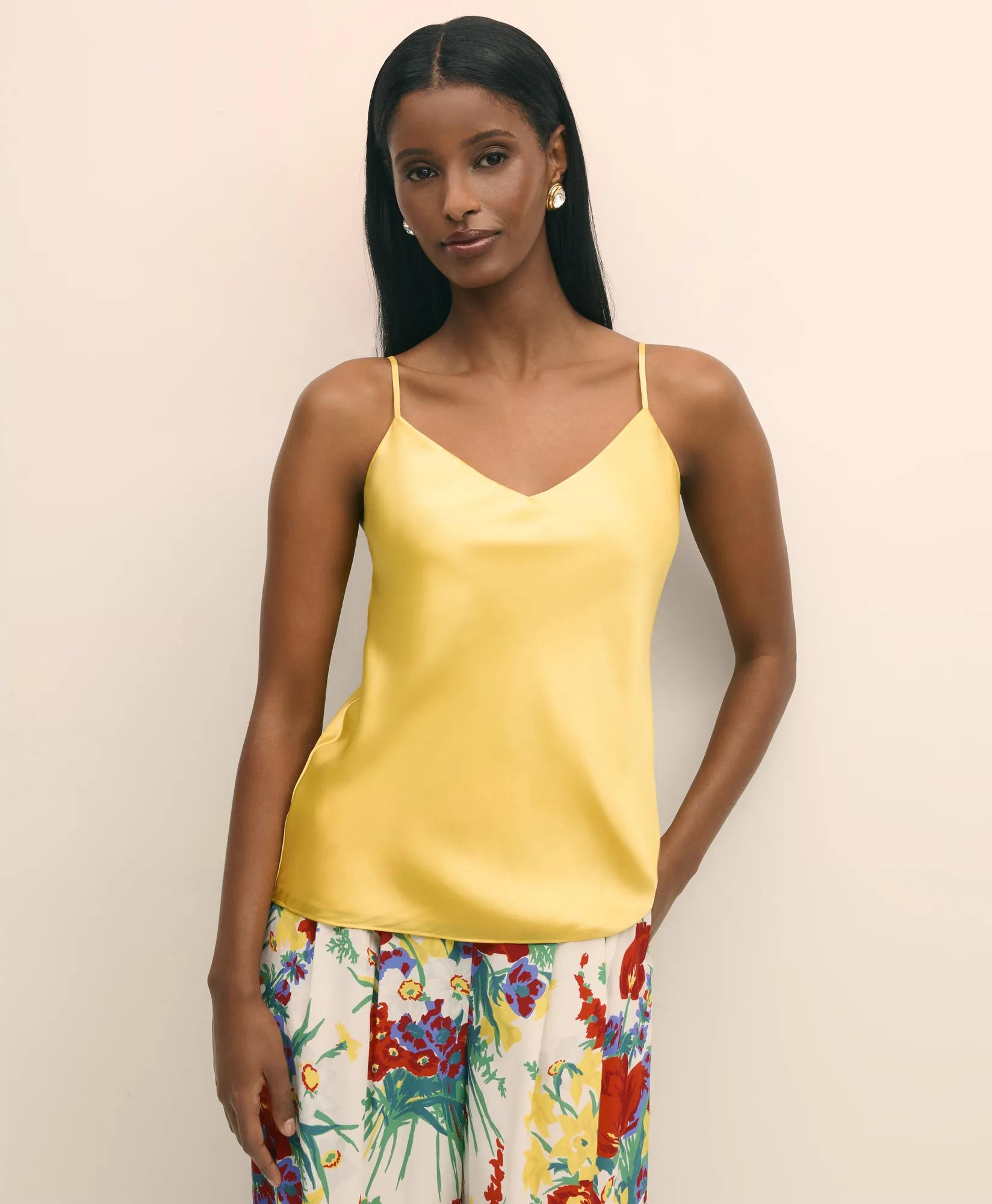 V-Neck Camisole in Washable Silk Charmeuse