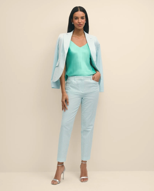 V-Neck Camisole in Washable Silk Charmeuse - Turquoise