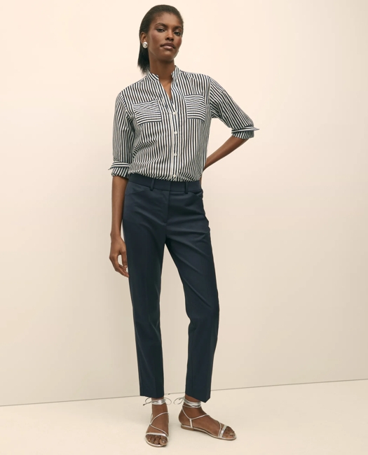 Cotton-Silk Striped Blouse