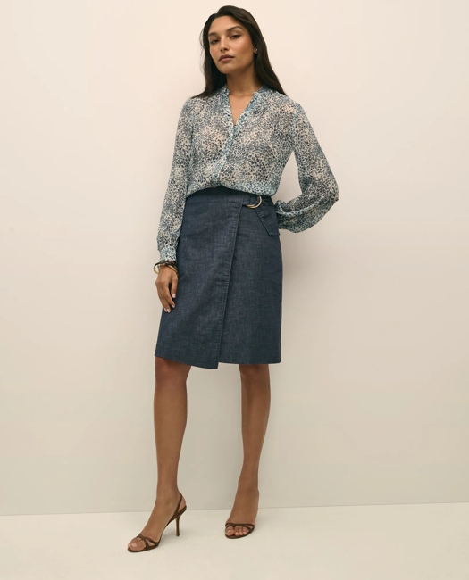 Chiffon Watercolor Motif Blouse