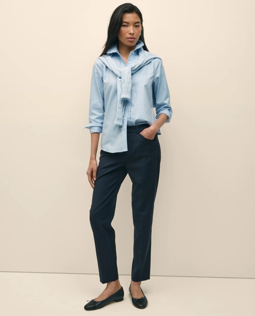 Fitted Non-Iron Supima Cotton-Blend Scallop Detail Shirt