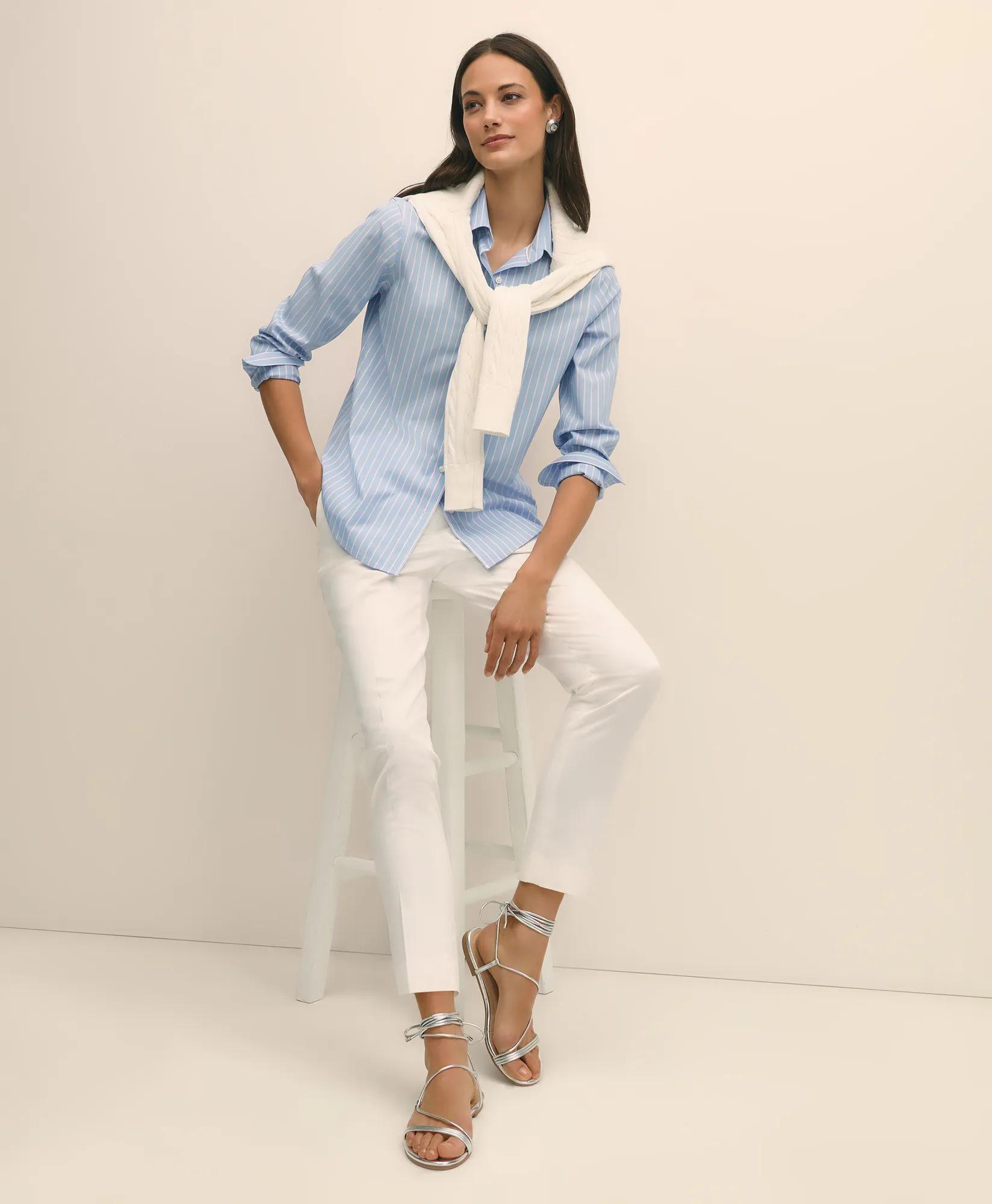Classic Fit Non-Iron Supima Cotton-Blend Striped Shirt