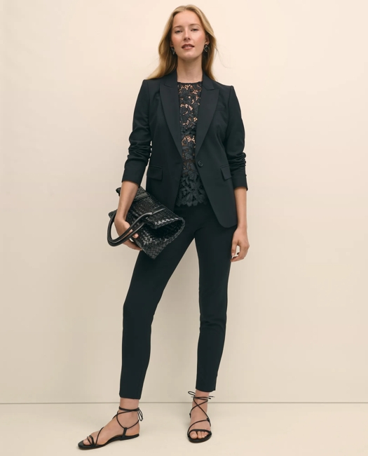 Relaxed Short-Sleeve Semi-Sheer Lace Top