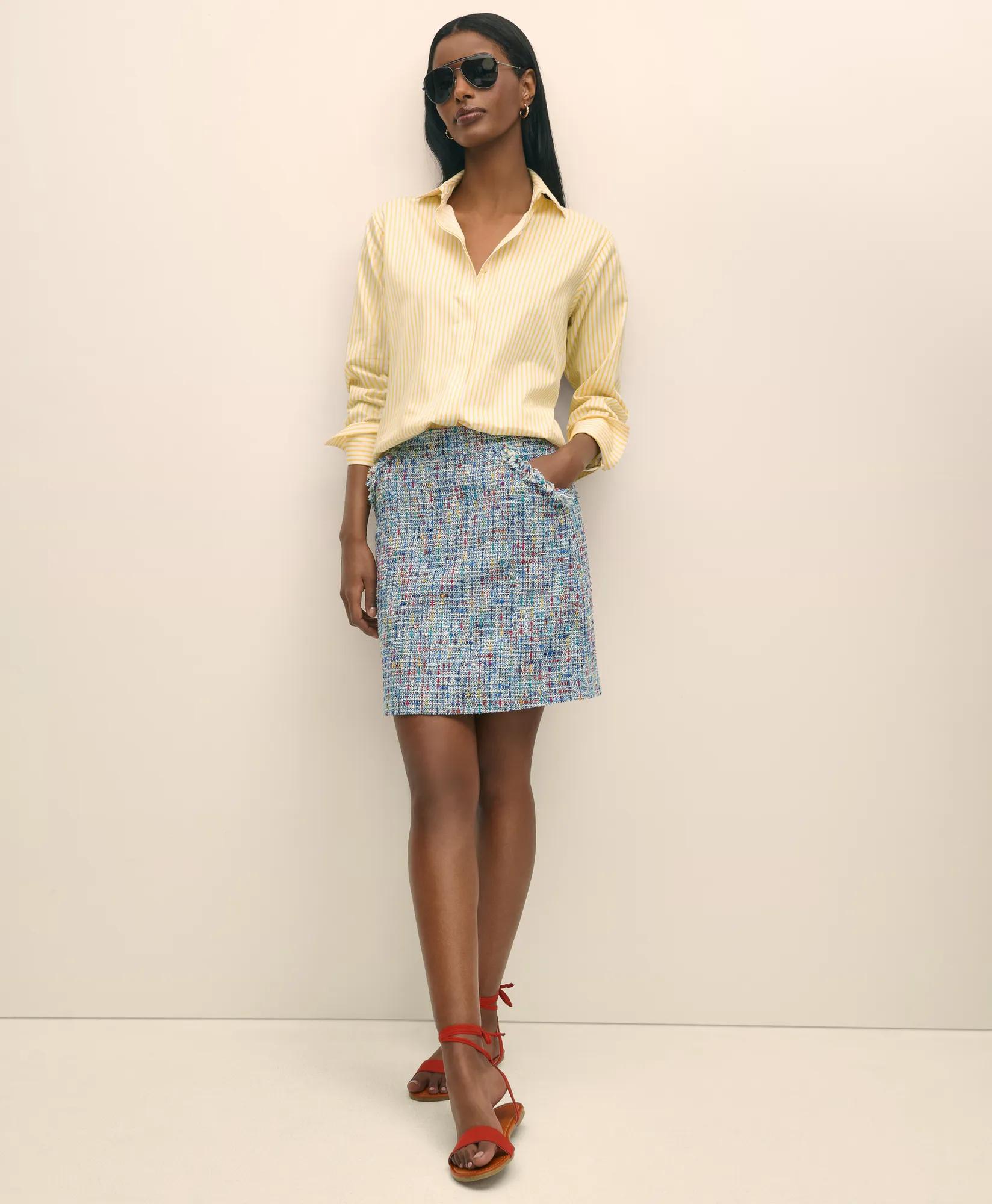 Relaxed Supima Cotton Sateen Striped Shirt