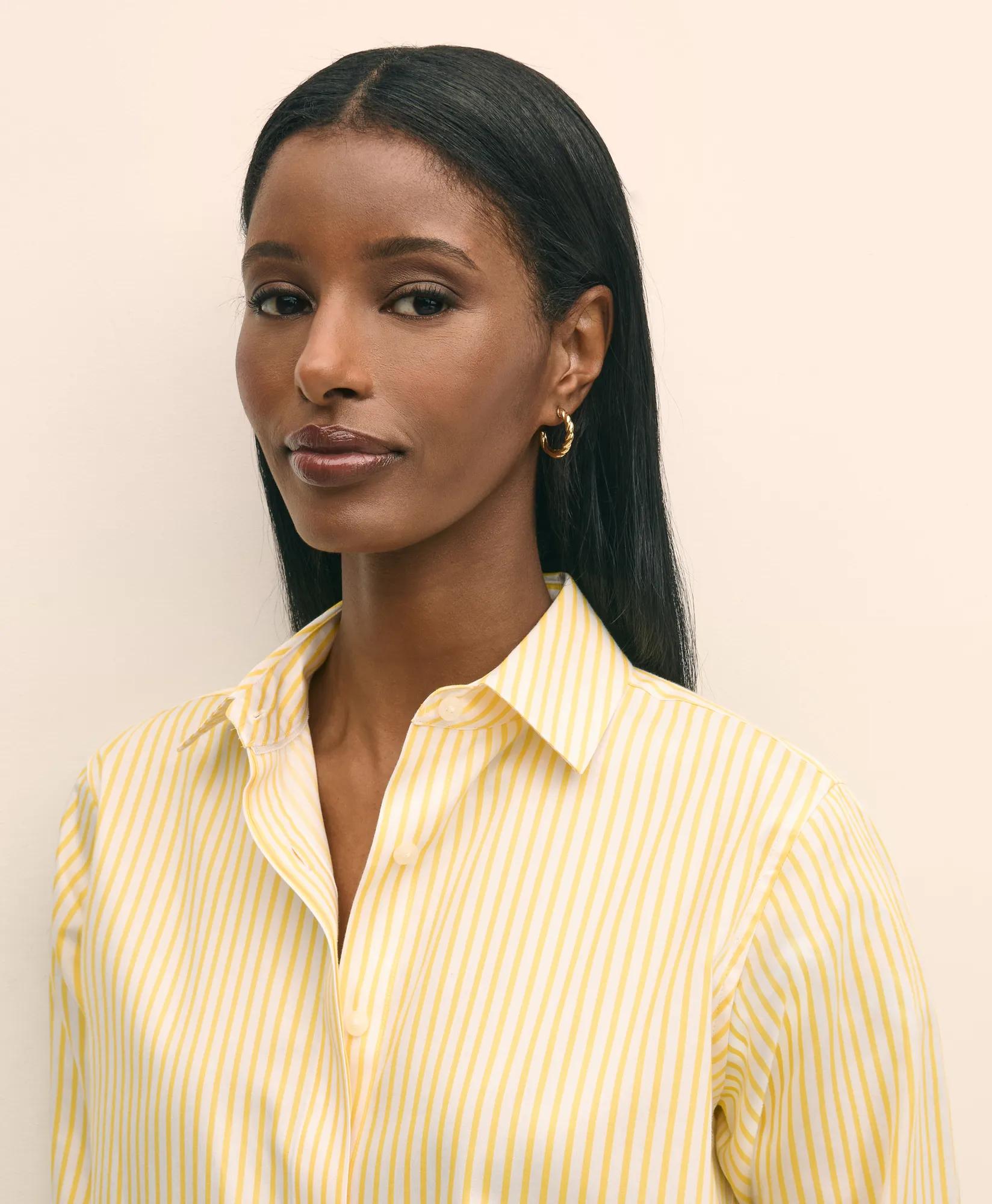 Relaxed Supima Cotton Sateen Striped Shirt