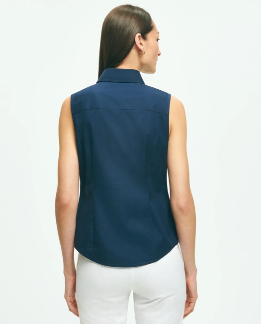 Fitted Non-Iron Stretch Supima Cotton Sleeveless Dress Shirt
